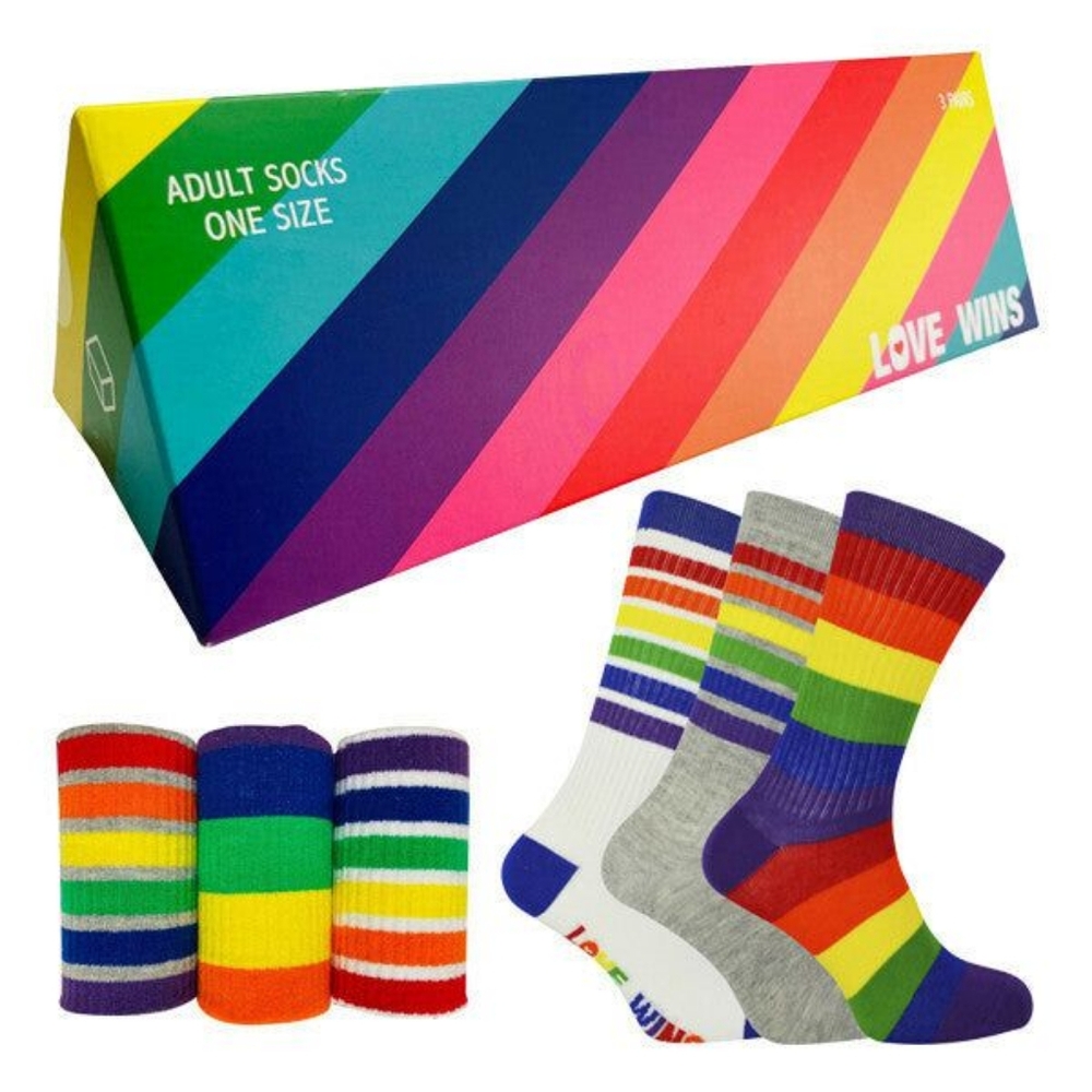 NWT BOXT Socks 3 Pairs Pride Socks in a Gift Box OS